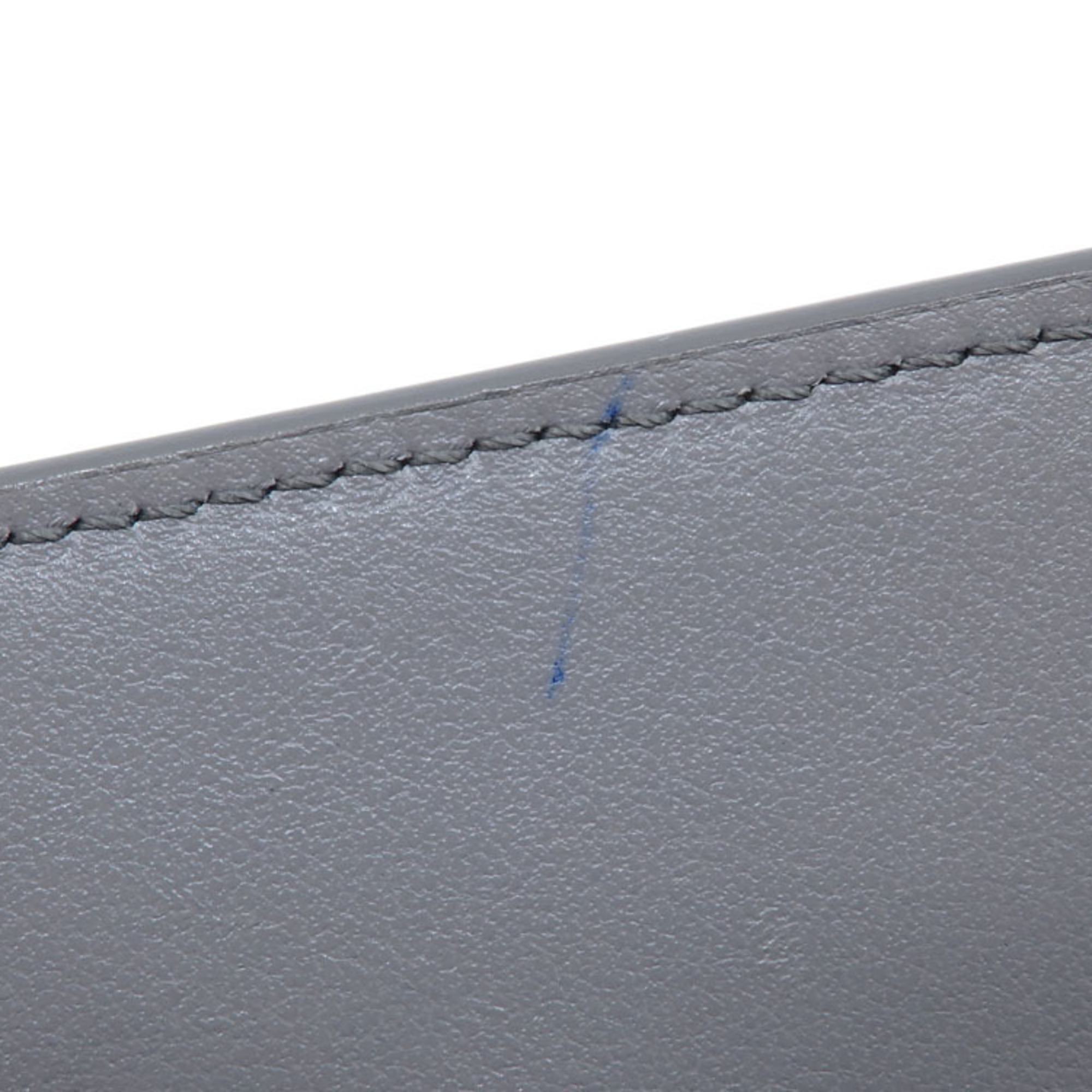 Celine Women's Bi-fold Long Wallet Grey Leather S-AT-4178 S-TN-4188