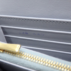 Celine Women's Bi-fold Long Wallet Grey Leather S-AT-4178 S-TN-4188