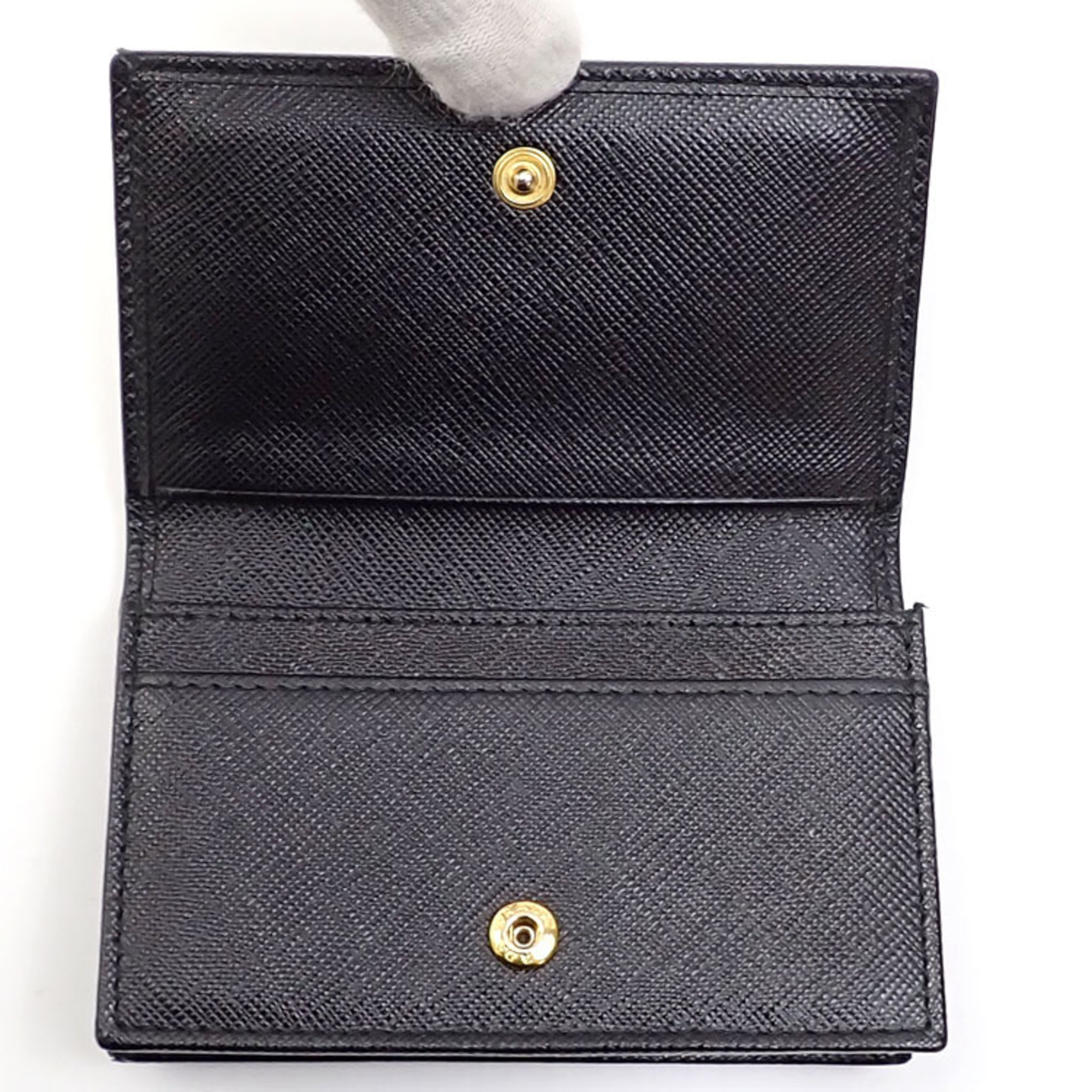 Prada Card Case for Women, Black, Saffiano Leather, 1MC122, Business Holder