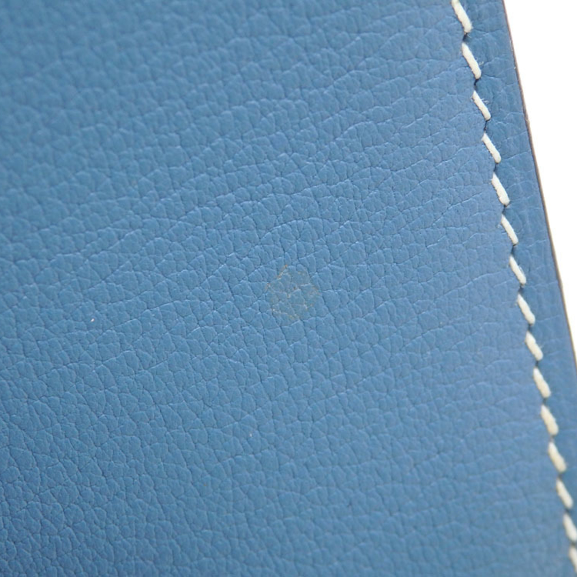 Hermes Truss Zippy Pouch for Women Sky Blue Chevre F Stamp Made in 2022 HERMES Pen Case