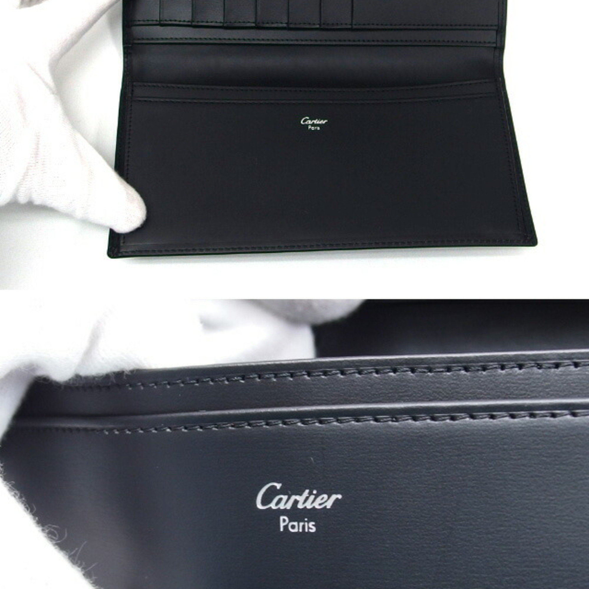 Cartier Pasha de Bi-fold Long Wallet Black