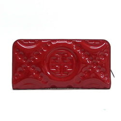 Tory Burch T Monogram Embroidered Wallet Patent Red