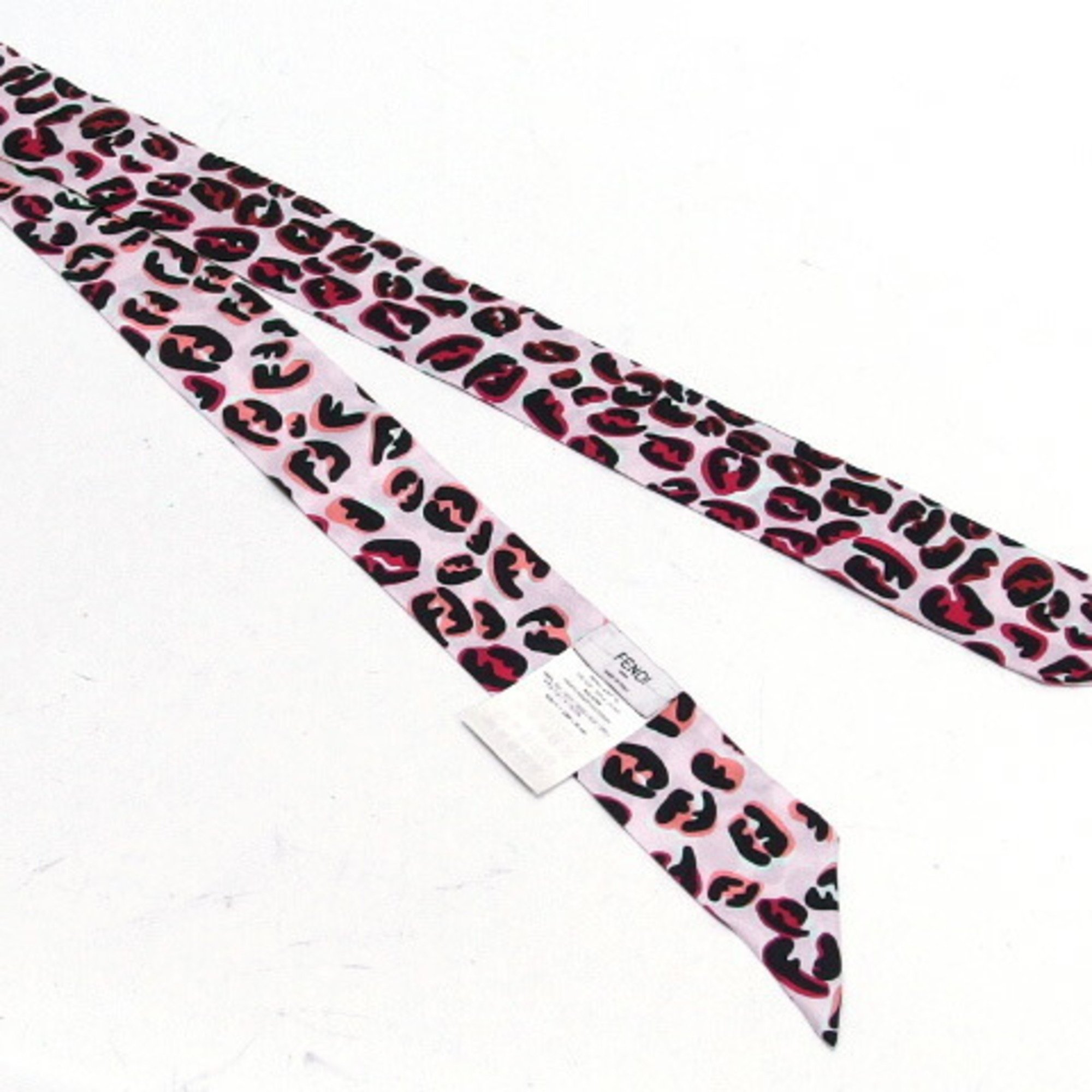 Fendi Lappy Scarf Zucca Leopard Print Light Pink