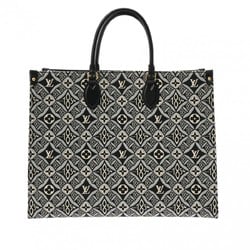 LOUIS VUITTON Louis Vuitton Monogram Jacquard On the Go GM White Black M57207 Women's SINCE1854 Bag