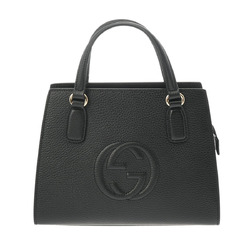 GUCCI Gucci Soho Interlocking Outlet Black 607722 Women's Calfskin Handbag