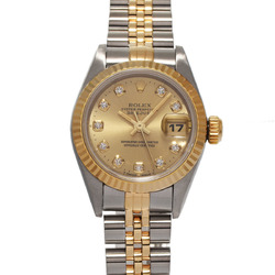 ROLEX Rolex Datejust 10P Diamond 69173G Ladies YG SS Watch Automatic Champagne Dial