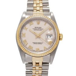 ROLEX Rolex Datejust 16233 Men's YG SS Watch Automatic Ivory Dial