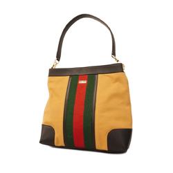 Gucci Shoulder Bag Sherry Line 001 4231 Canvas Leather Brown Beige Champagne Women's