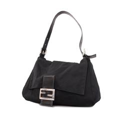 Fendi Mamma Bucket Nylon Handbag Black Women's