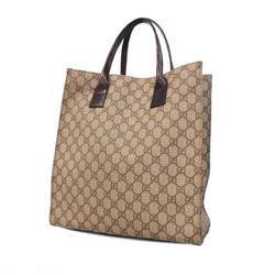 Gucci Tote Bag GG Supreme 91249 Leather Brown Women's