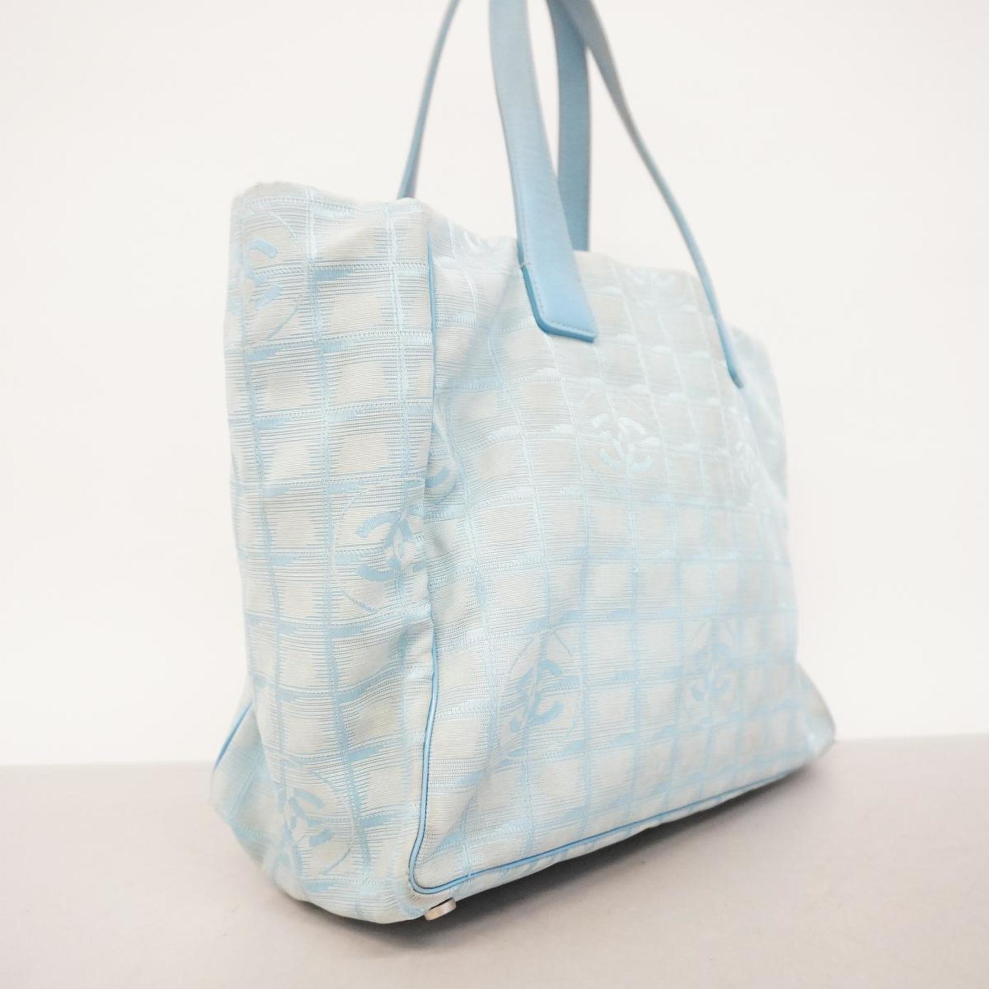 Chanel Tote Bag New Travel Nylon Light Blue Women's