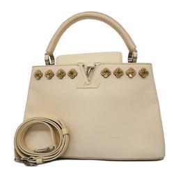 Louis Vuitton Handbag Taurillon Capucines PM M54264 White Women's