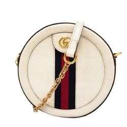 Gucci Shoulder Bag Ophidia 550618 Leather White Women's