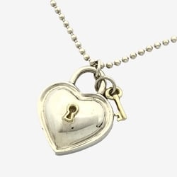 Tiffany & Co. Heart Key Lock Necklace K18YG SV925 Yellow Gold Silver Combination 30.6g 86.5cm Ball Chain