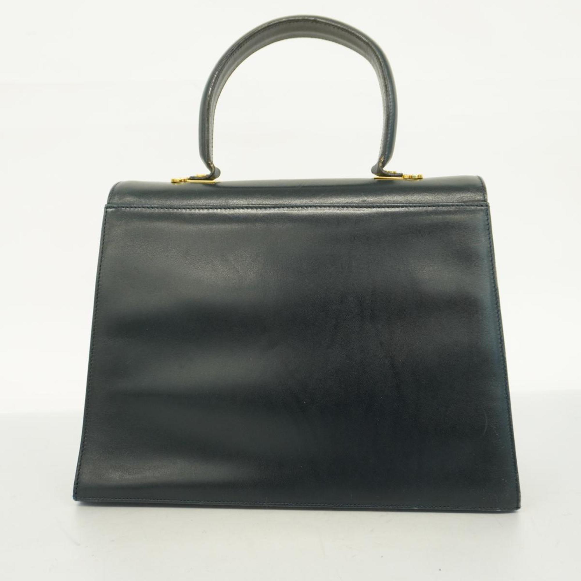 Salvatore Ferragamo Handbag Gancini Leather Navy Women's