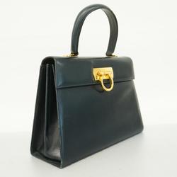 Salvatore Ferragamo Handbag Gancini Leather Navy Women's