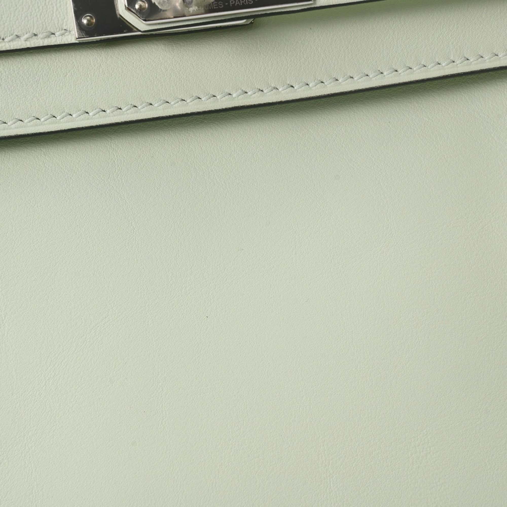 HERMES Kelly 25 Inner Stitching Vert Fizz Palladium Hardware - U Stamp (Around 2022) Women's Swift Handbag