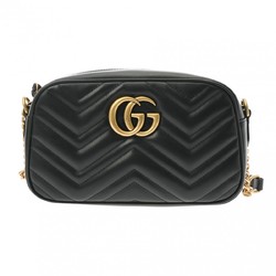 GUCCI GG Marmont Small Shoulder Bag Black 447632 Women's Leather