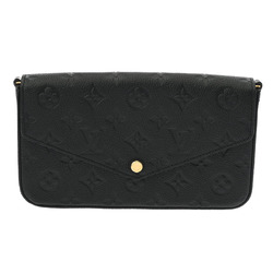 LOUIS VUITTON Monogram Empreinte Pochette Felicie Noir M82477 Women's Leather Shoulder Bag