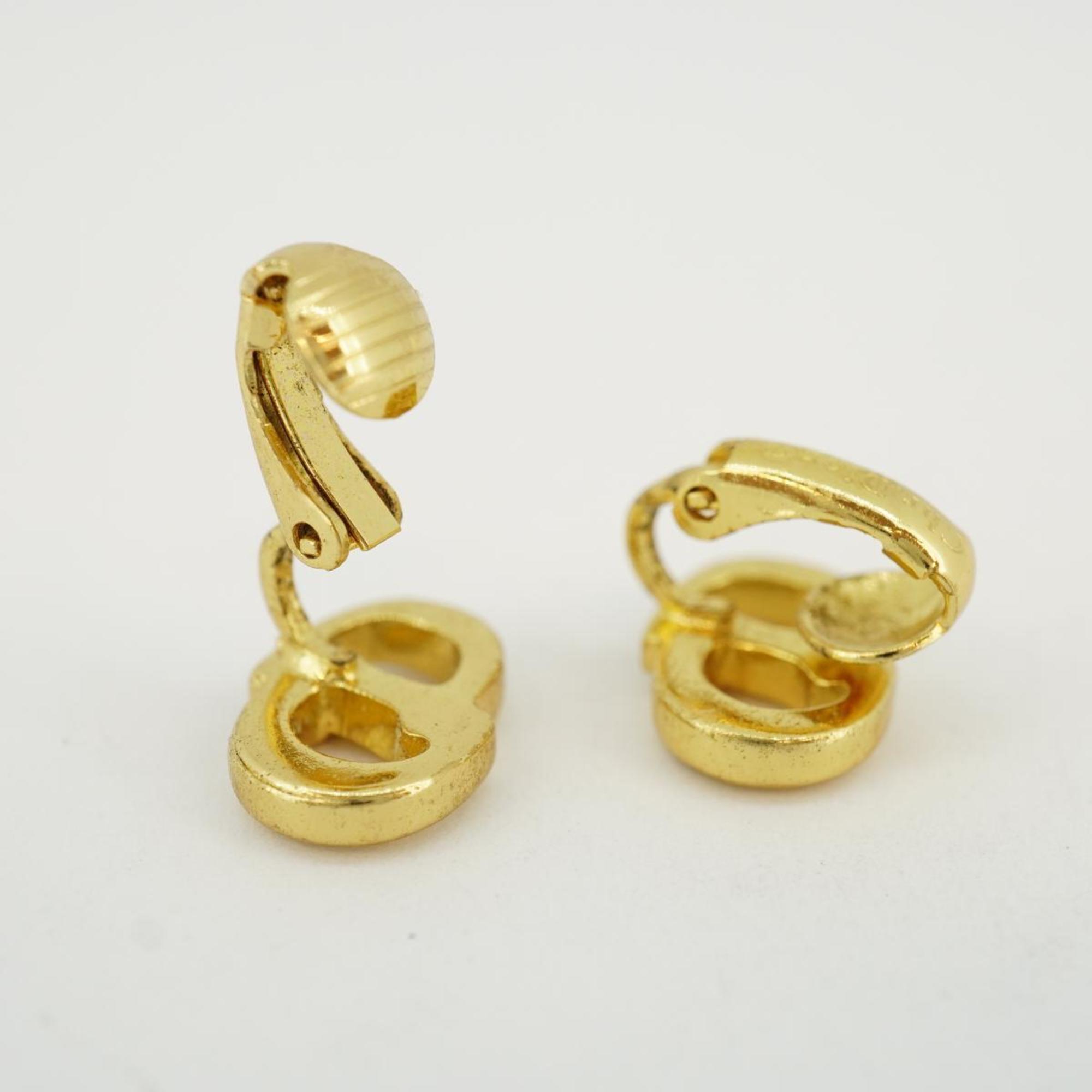 Christian Dior Earrings CD GP Plated Gold Women's