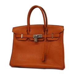 Hermes handbag Birkin 30 J stamp Taurillon Clemence orange ladies