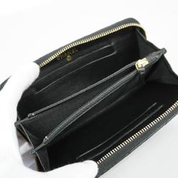 Chanel Wallet V-Stitch Leather Black Women's
