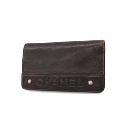 Chanel Long Wallet Caviar Skin Brown Men's Women's