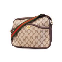 Gucci Shoulder Bag GG Supreme Sherry Line Leather Brown Women's