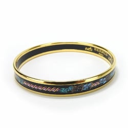 Hermes bracelet enamel PM metal cloisonné multicolor black gold bangle accessory women's HERMES