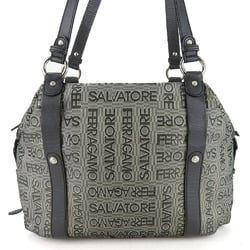 Salvatore Ferragamo Tote Bag GD-21A345 Canvas Leather Grey Women's