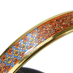 Hermes bracelet enamel PM metal cloisonné multicolor orange blue bangle women's HERMES