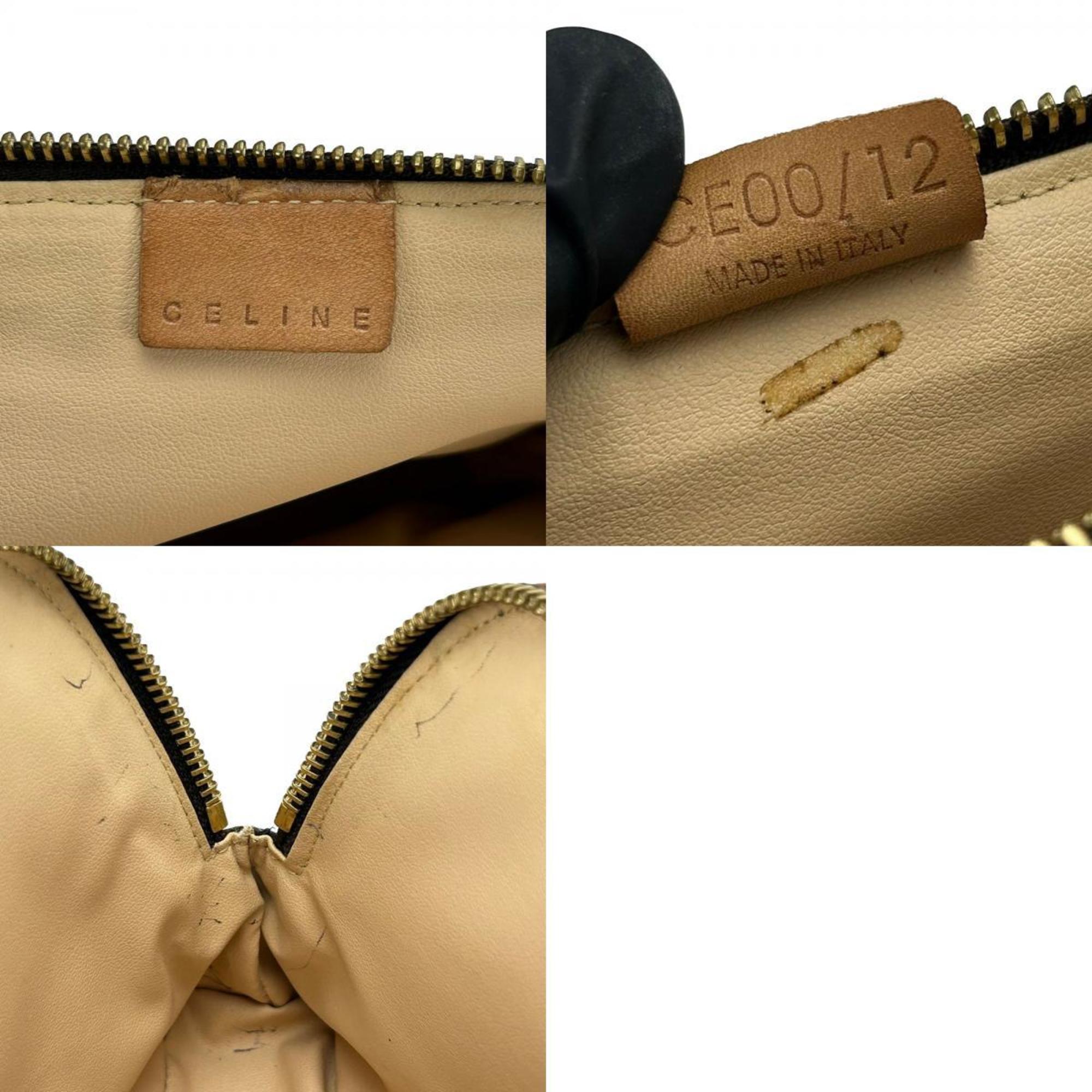 Celine pouch, macadam leather, brown, accessories, women's, CELINE