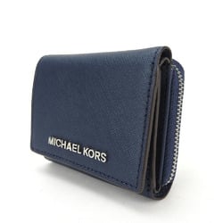 Michael Kors Tri-fold Wallet 35H9STVZ5L Leather Navy Accessory Compact Women's