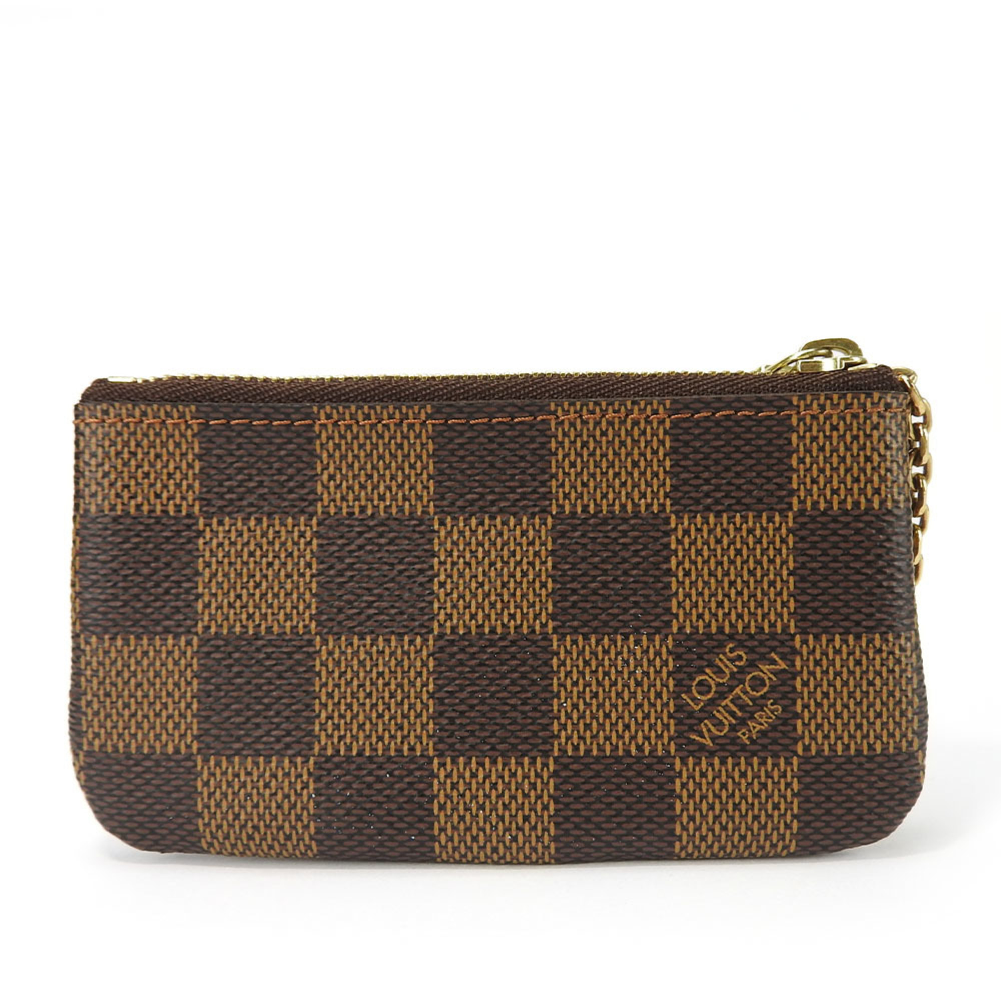 Louis Vuitton Wallet/Coin Case Pochette Cle N62658 Damier Canvas Ebene Brown Accessory Key Ring Women's Men's LOUIS VUITTON