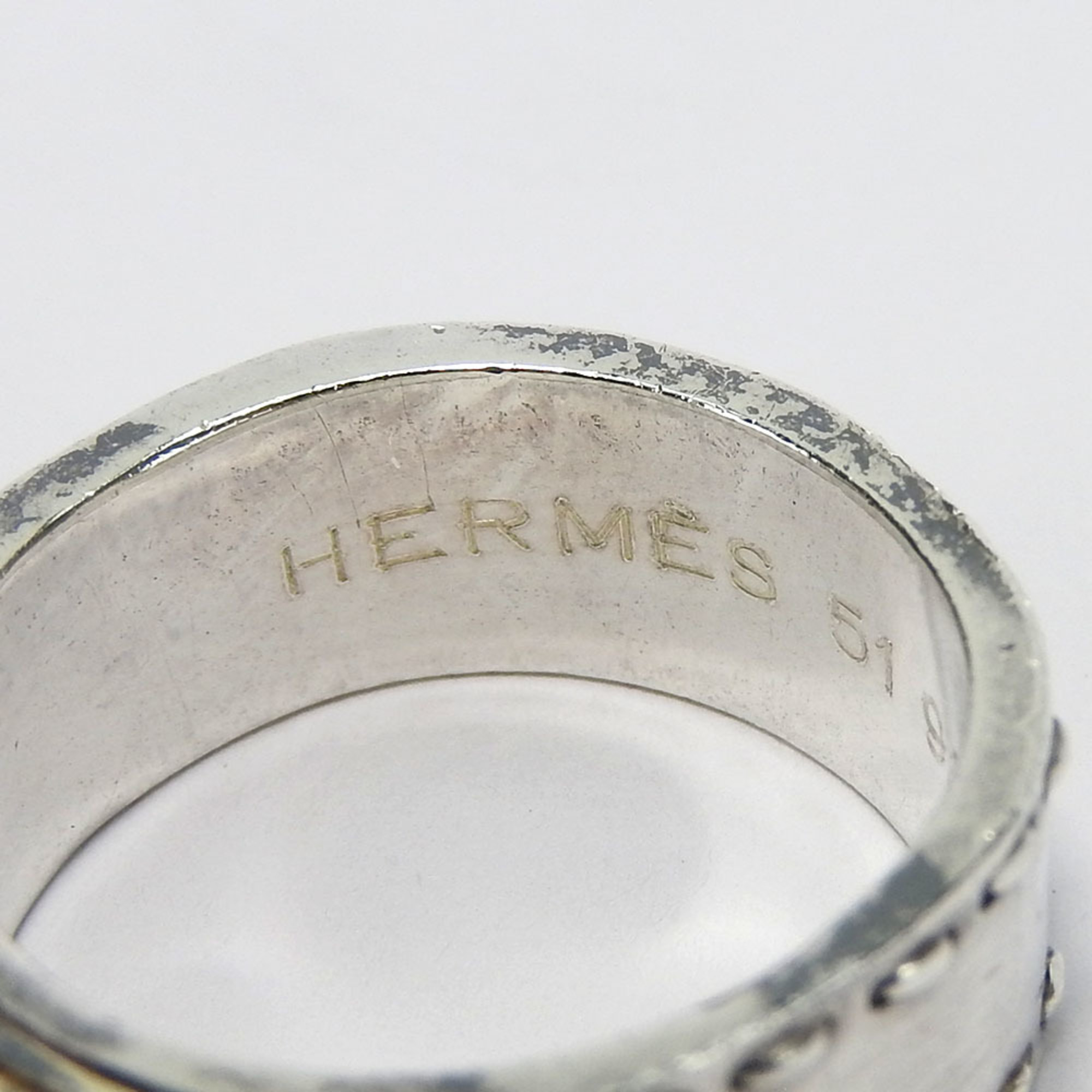 Hermes Ring Kelly 51 Silver 925 Approx. 9.9g Padlock for Women HERMES