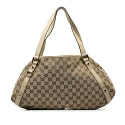 Gucci GG Canvas Abby Tote Bag Shoulder 130736 Beige Leather Women's GUCCI