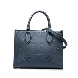 Louis Vuitton Monogram Empreinte On the Go PM Handbag Shoulder Bag M58956 Metallic Blue Leather Women's LOUIS VUITTON