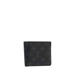 Louis Vuitton Monogram Eclipse Portefeuille Multiple Bi-fold Wallet M61695 Black PVC Men's LOUIS VUITTON