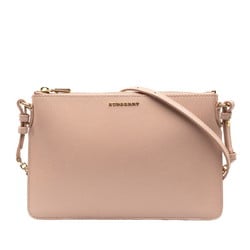 Burberry Chain Shoulder Bag Pink Leather Women's BURBERRY
