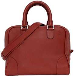 LOEWE 2way Amazona 75 Red Anagram 301.30.L03 f-20336 Handbag Leather Shoulder Bag Women's