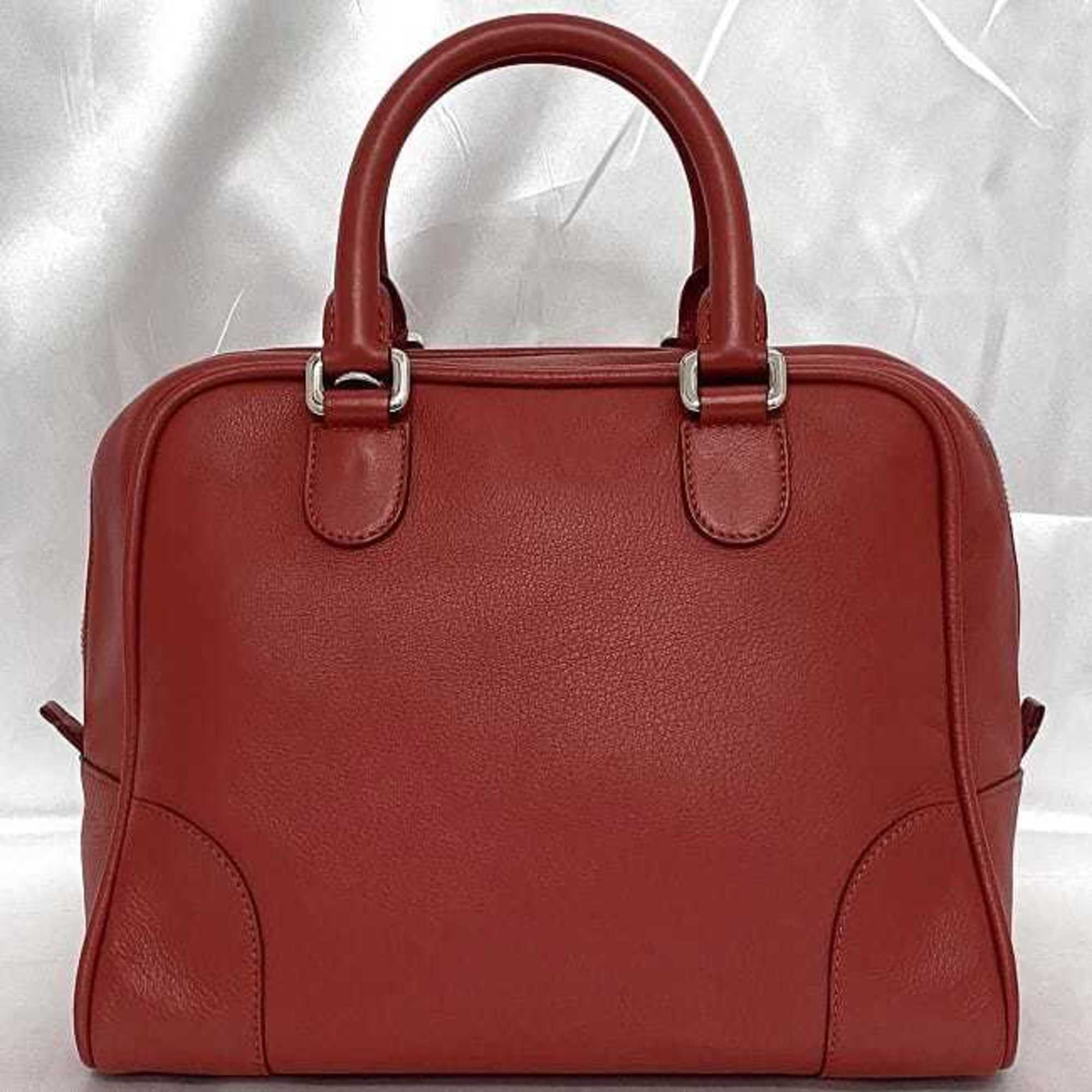 LOEWE 2way Amazona 75 Red Anagram 301.30.L03 f-20336 Handbag Leather Shoulder Bag Women's