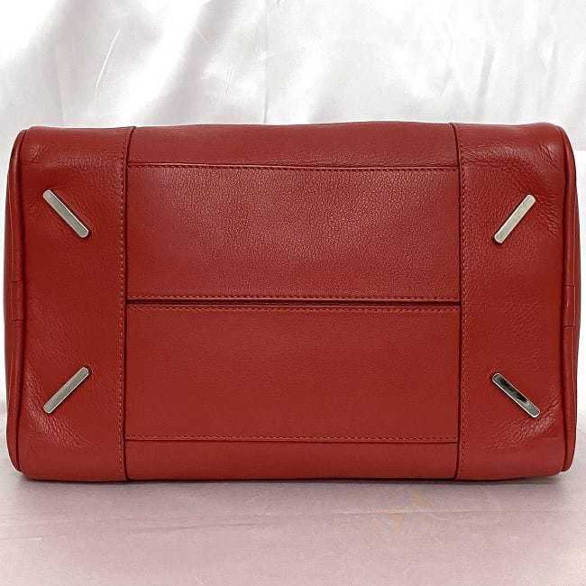 LOEWE 2way Amazona 75 Red Anagram 301.30.L03 f-20336 Handbag Leather Shoulder Bag Women's