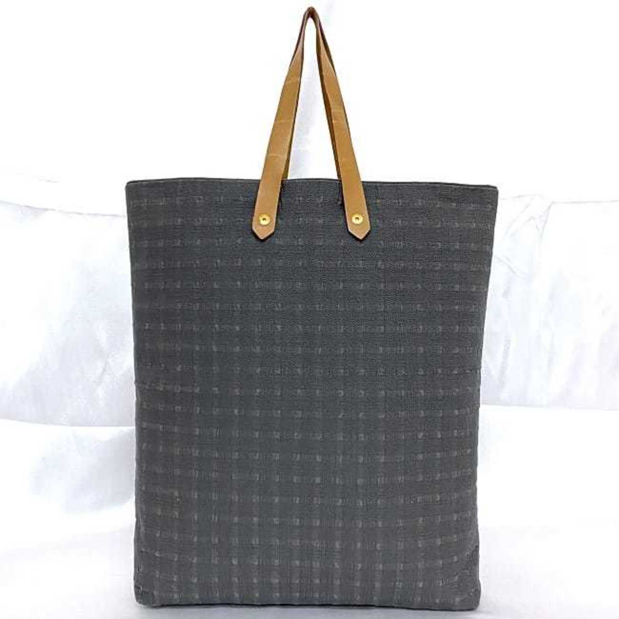 Hermes Amedaba GM Grey ec-20250 Tote Bag Canvas Leather HERMES Men's Women's