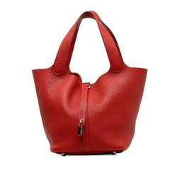 Hermes Picotin Lock MM Handbag Red Taurillon Clemence Women's HERMES