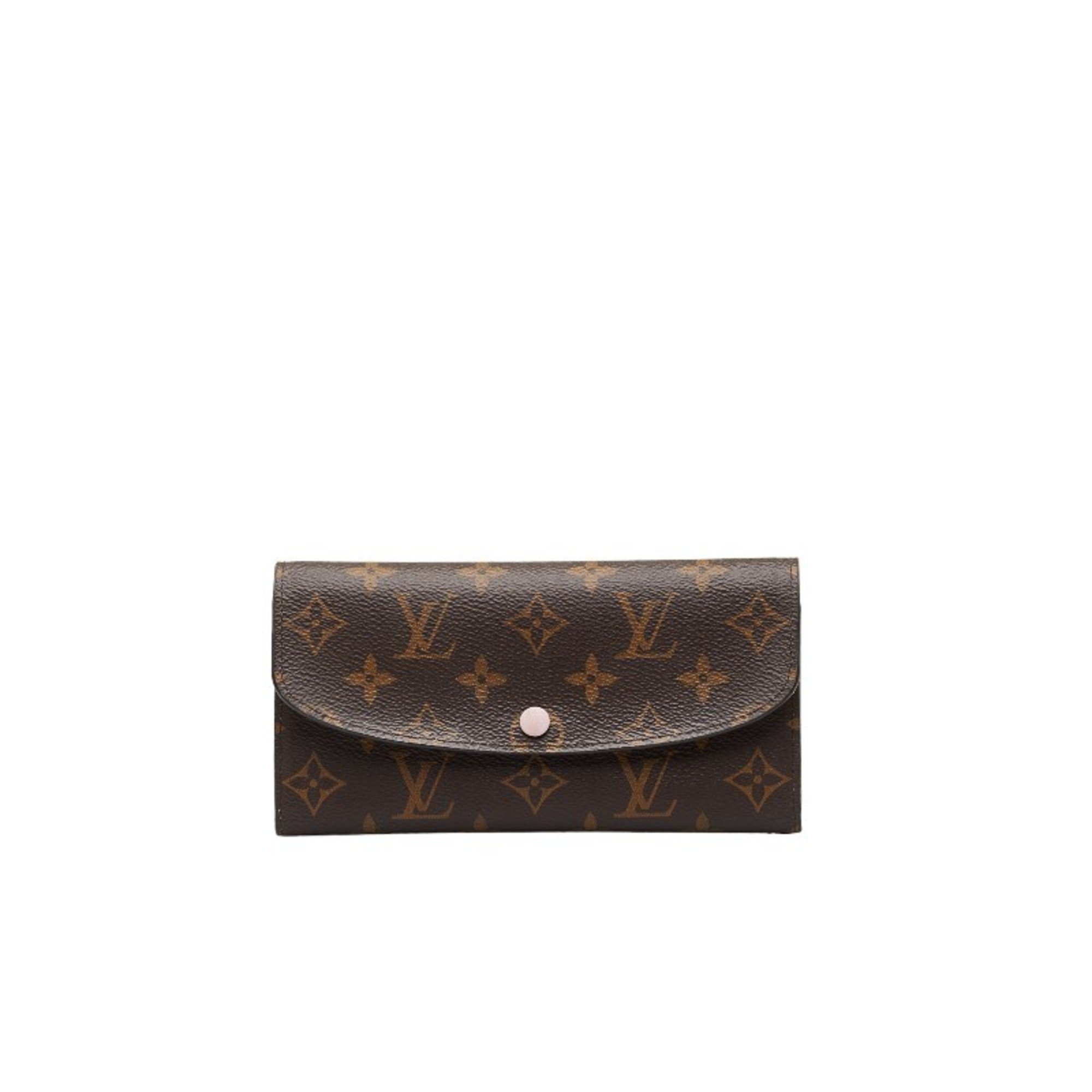 Louis Vuitton Monogram Portefeuille Emily Long Wallet M61289 Brown Rose Ballerine Pink PVC Leather Women's LOUIS VUITTON