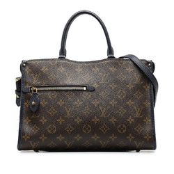 Louis Vuitton Monogram Popincourt PM Handbag Shoulder Bag M43434 Brown Marine Navy PVC Leather Women's LOUIS VUITTON