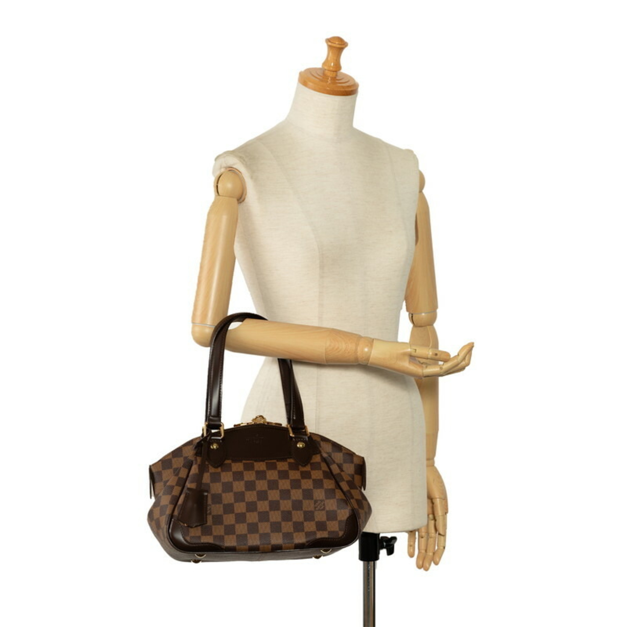 Louis Vuitton Damier Verona PM Handbag N41117 Brown PVC Leather Women's LOUIS VUITTON