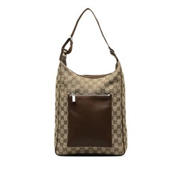 Gucci GG Canvas Shoulder Bag 019 0538 Beige Brown Leather Women's GUCCI