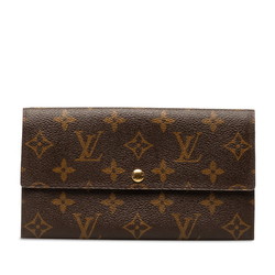 Louis Vuitton Monogram Pochette Porte Monnaie Credit Long Wallet M61725 Brown PVC Leather Women's LOUIS VUITTON