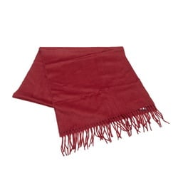 Hermes embroidered cashmere scarf, muffler, shawl, red cashmere, women's, HERMES
